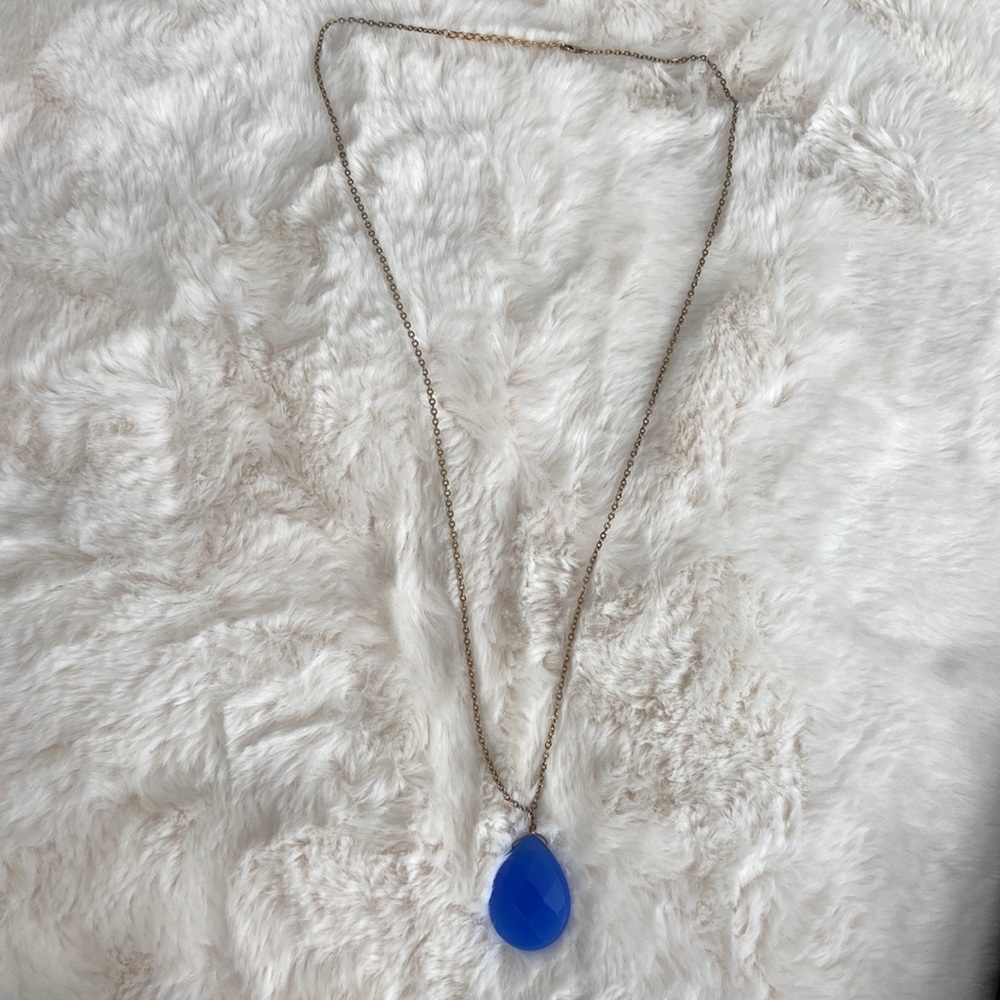 Pendant blue 17” adjustable necklace